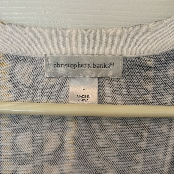 Christopher & Banks 1-button closure 3/4 sleeve Sweater Size Large - Picture 2 of 9